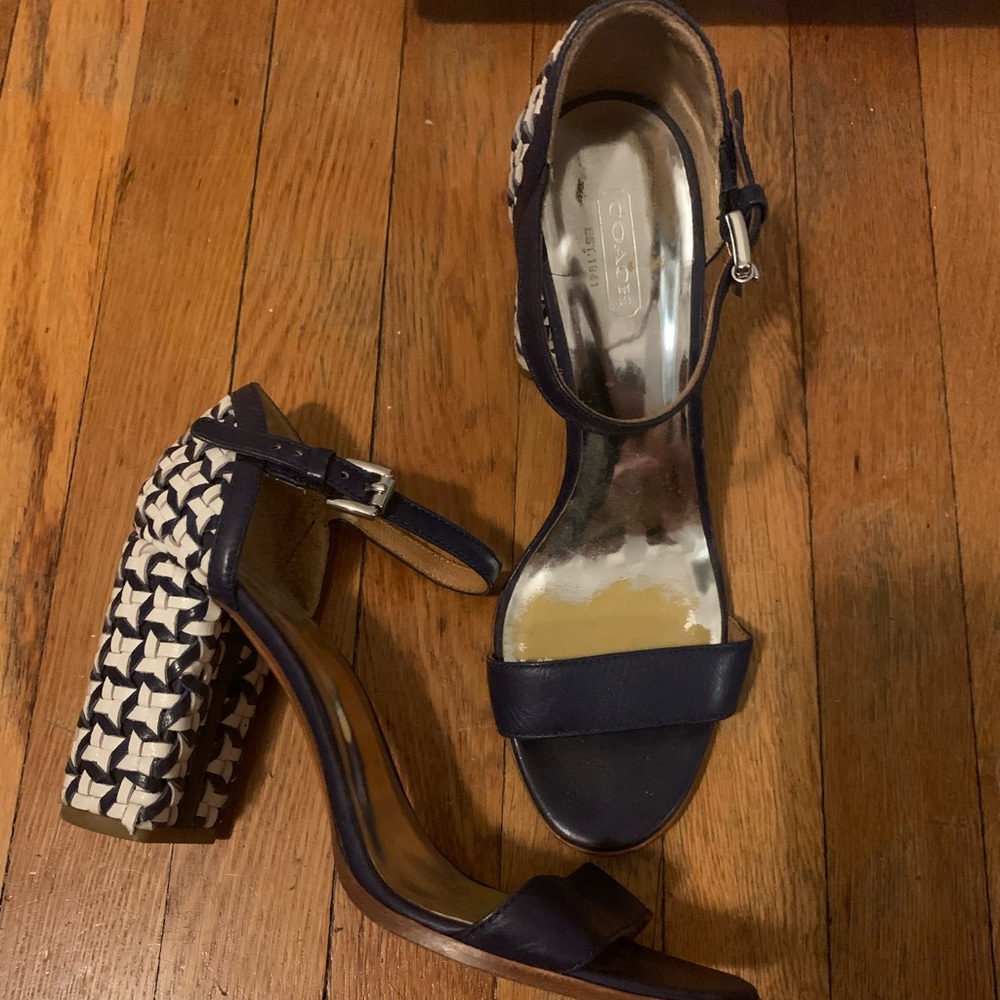 Coach braided heel sandal